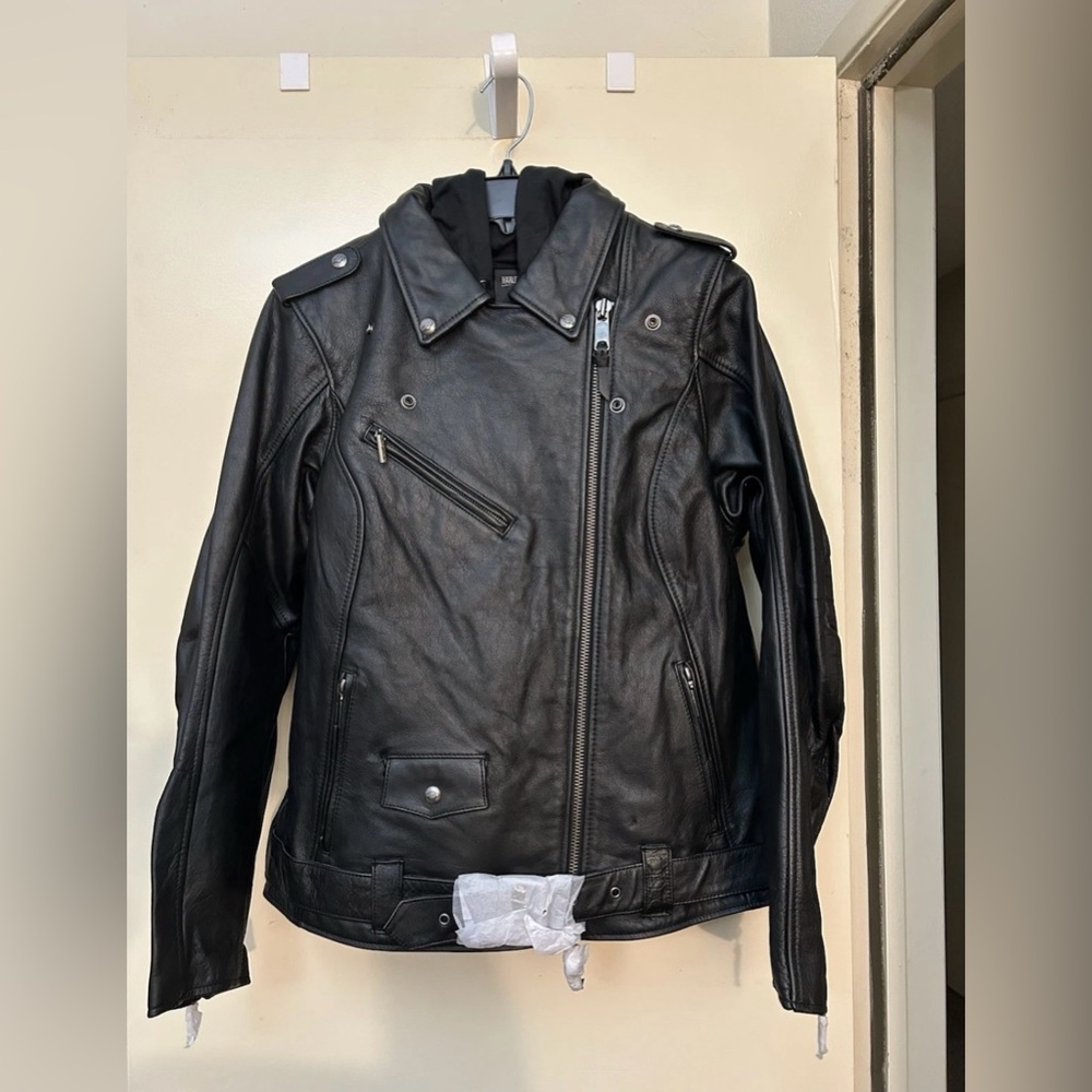 Harley-Davidson Biker Hoodie Women's Potomac 3-in-1 Leather Jacket NEW